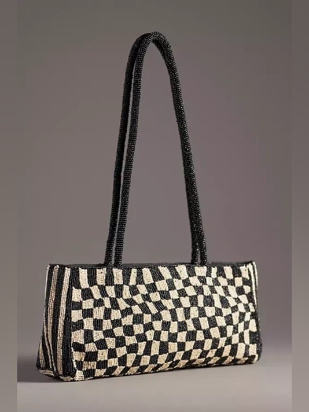 Anthropologie Beaded East West Shoulder Bag One Size